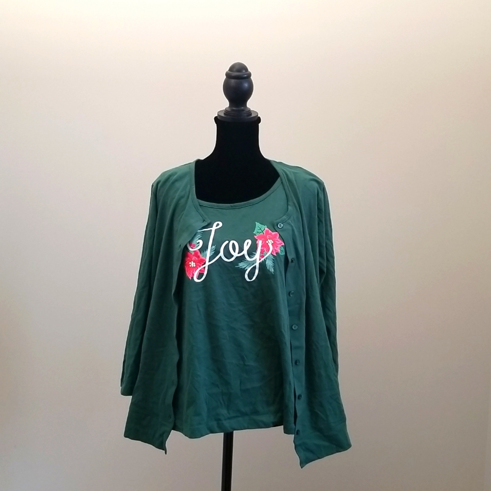 Pajama shirt tank top with ling sleeve